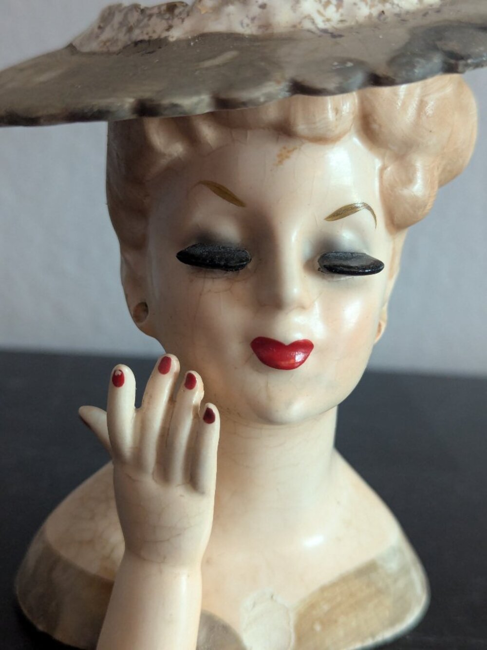 Vintage Napco Lady Head Planter Vase 1958 C3343 - Picture 7 of 14